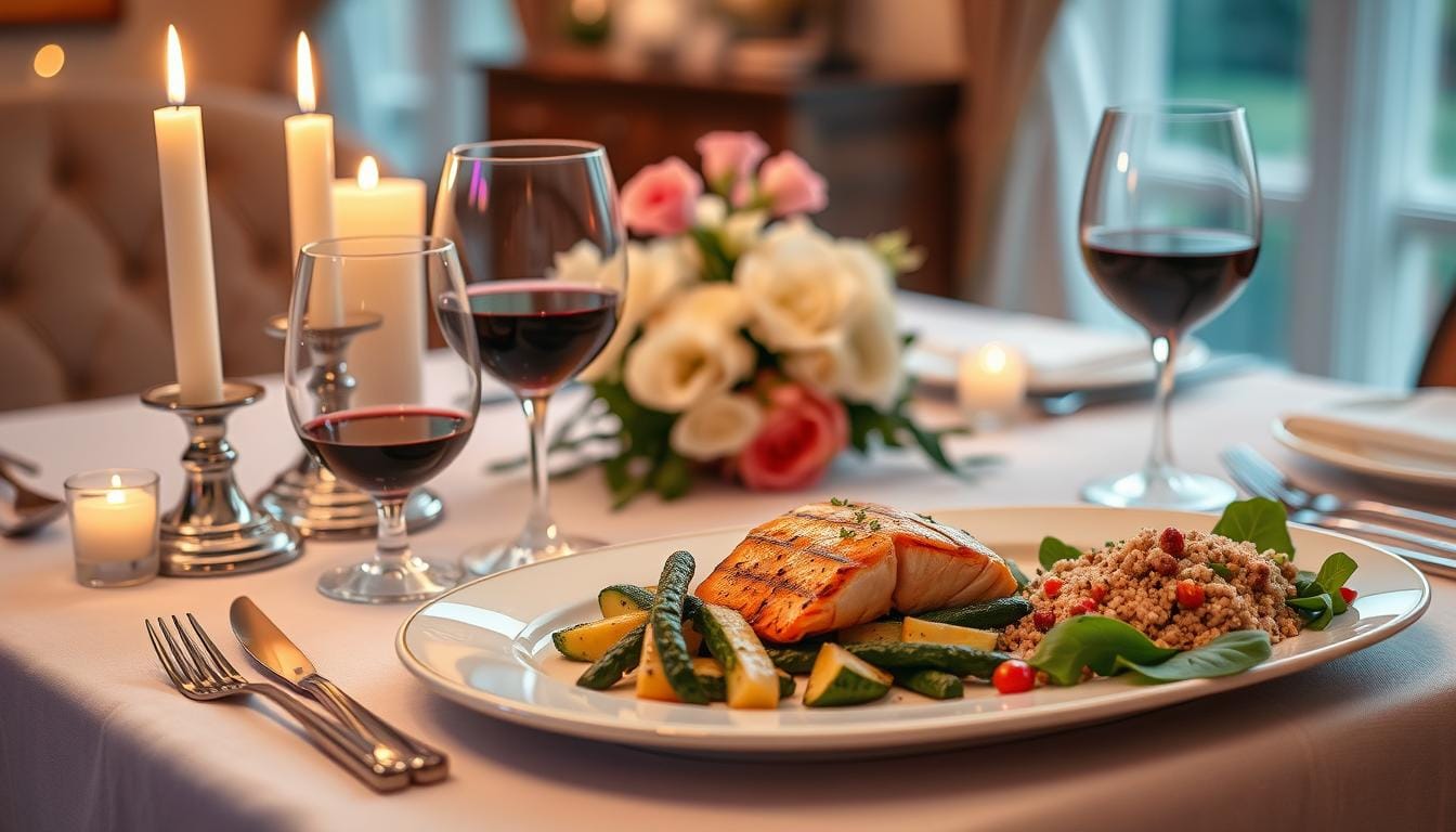 date night dinner ideas, romantic meal recipes, healthy indulgences