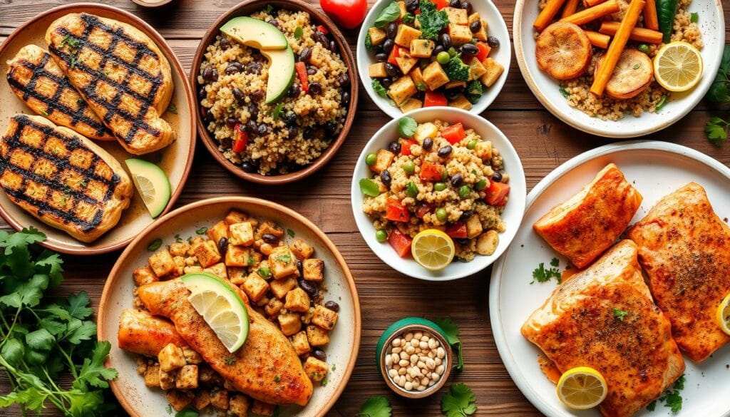 protein-packed dinners, muscle-building meals, healthy gains