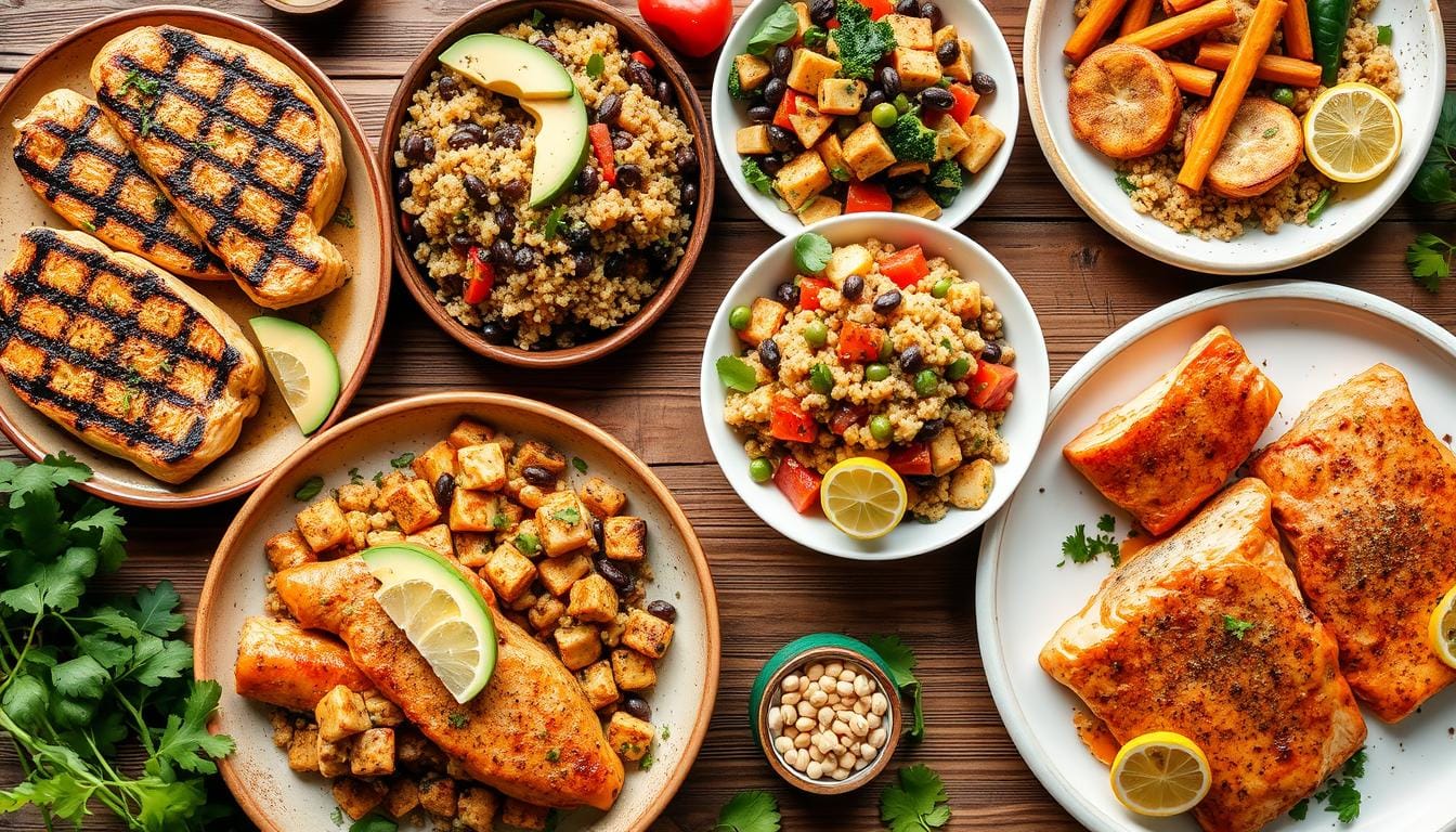 protein-packed dinners, muscle-building meals, healthy gains