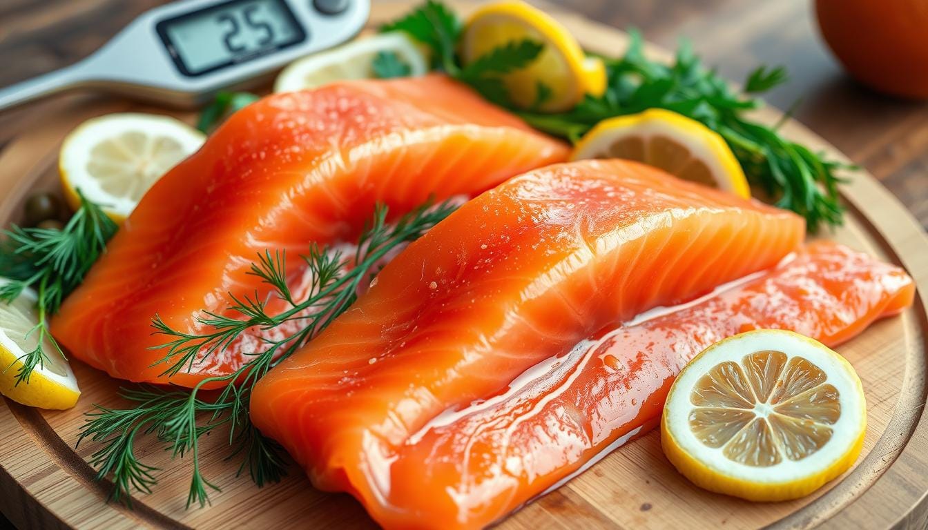 what temperature for smoked salmon