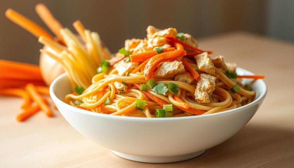 asian chicken salad with ramen noodles