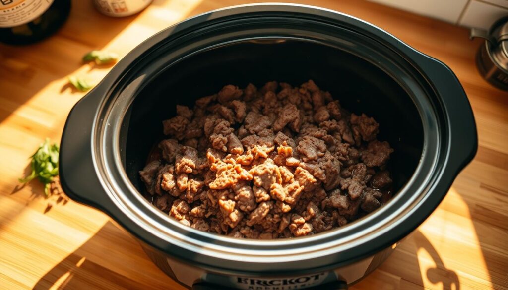 can you cook ground beef in a crock pot