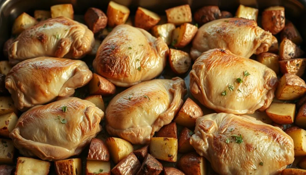 cooking baked chicken thighs and potatoes cooking baked chicken thighs and potatoes