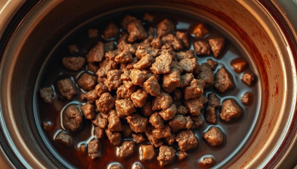 cooking ground beef in crock pot