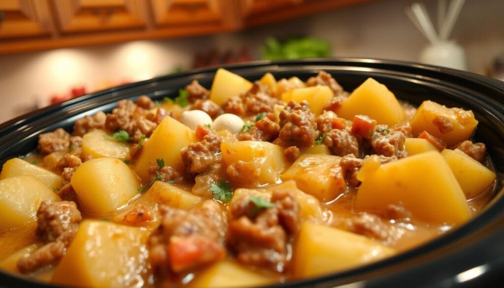 crock pot hamburger potato casserole