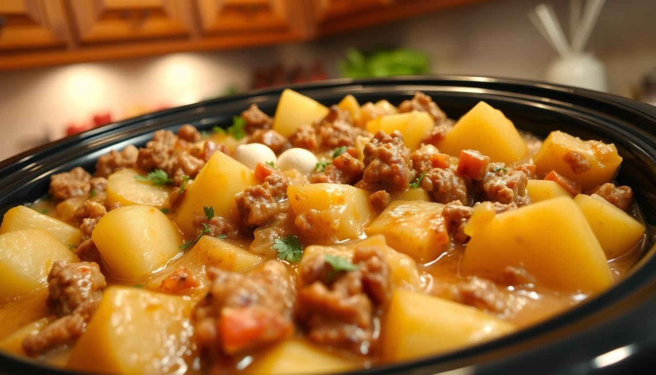 crock pot hamburger potato casserole