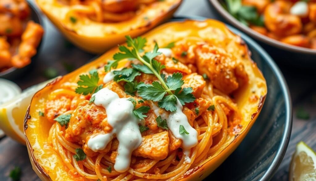 gluten free buffalo chicken spaghetti squash recipe