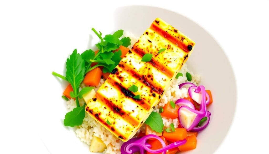 gluten free halloumi rice bowl recipe
