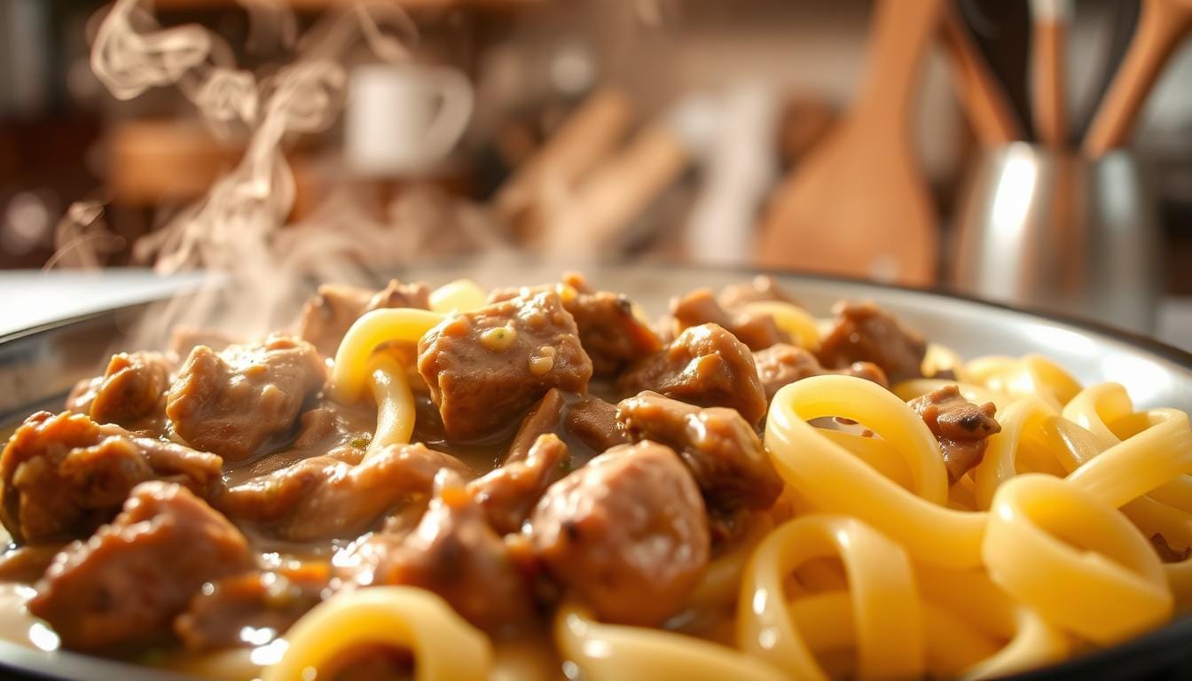 instant pot ground beef stroganoff