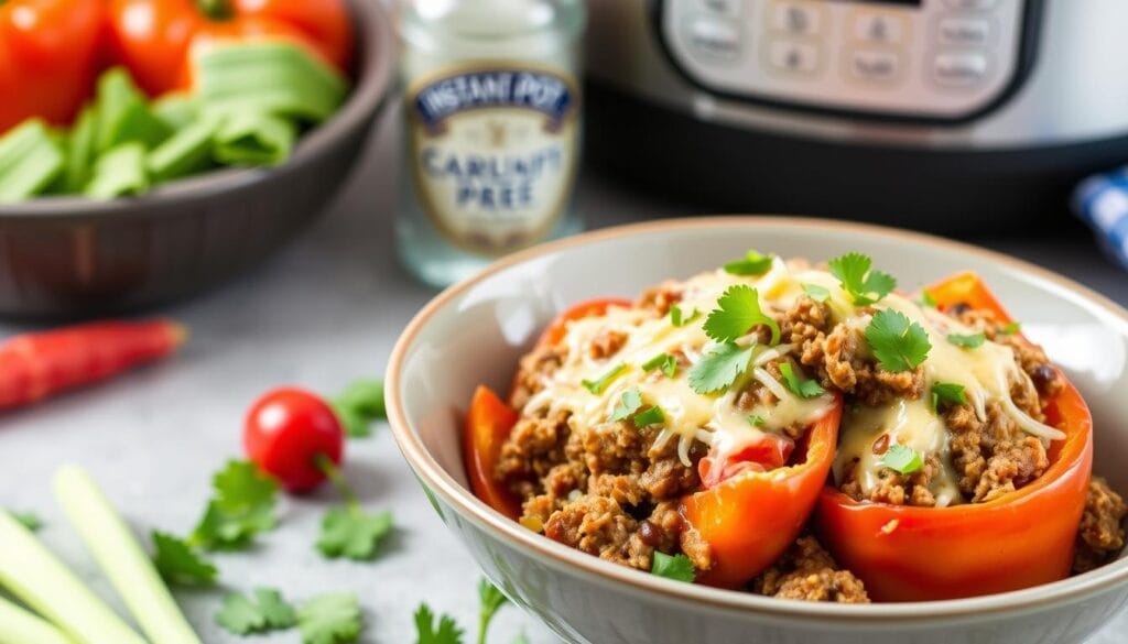 instant pot ground beef stuffed peppers recipe instant pot ground beef stuffed peppers recipe