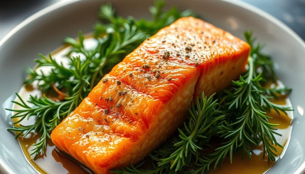 seared salmon with herbs seared salmon with herbs